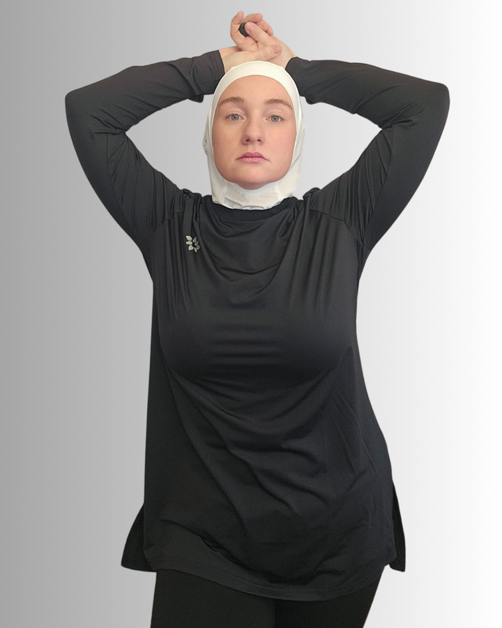 Sport hijab, sports hijab, active hijab, athletic hijab, modest activewear, active hijabi, active muslim, modest athleticwear, modest gymwear, modest sports clothes, modest gym top, modest gym shirt, islamic gym shirt, islamic gym top, loose gym shirt, loose gym top, muslim gym shirt, muslim gym top