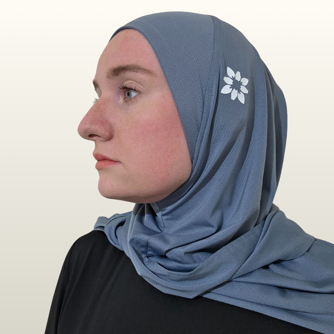 The SnapFit Sport Hijab in Steel Blue