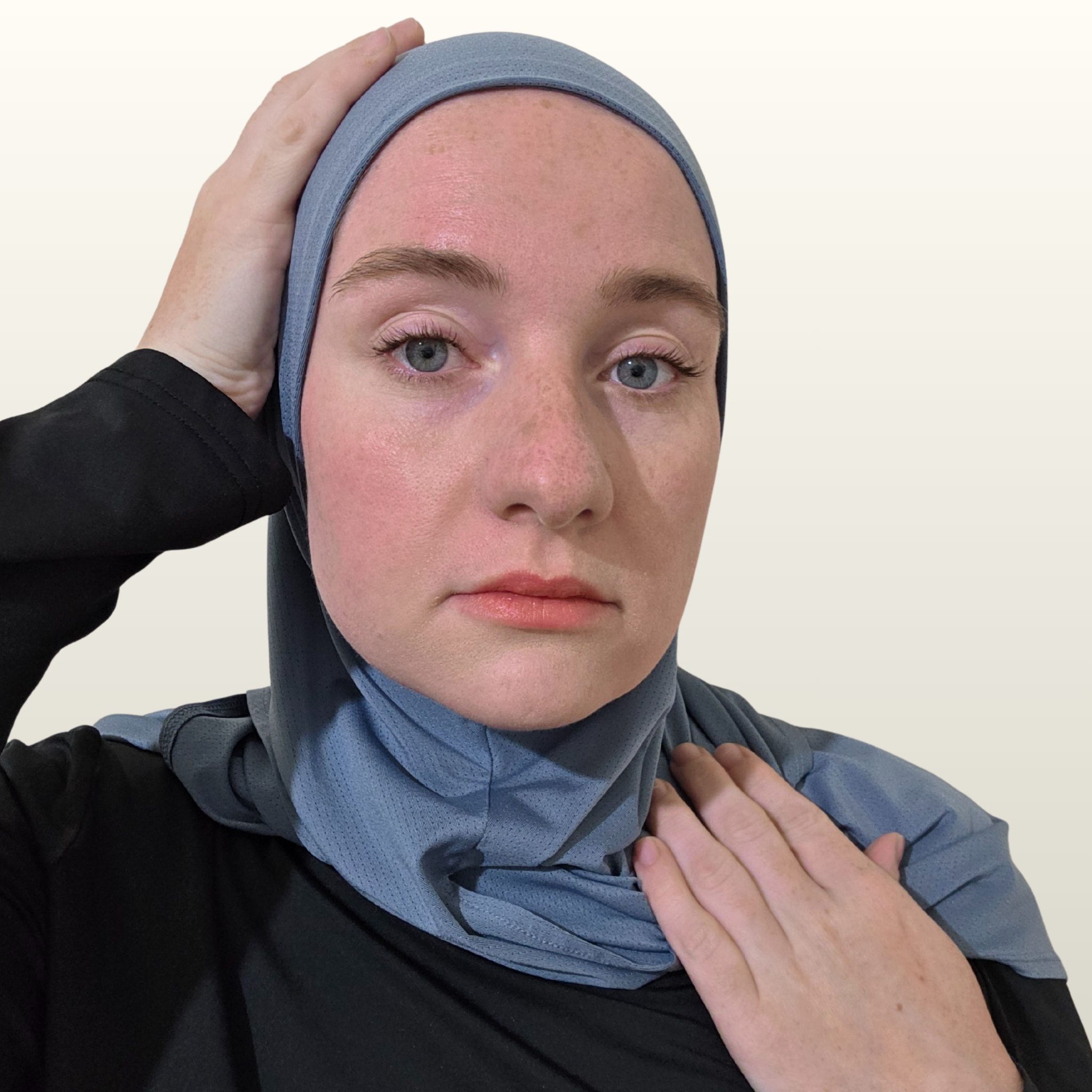 The SnapFit Sport Hijab in Steel Blue